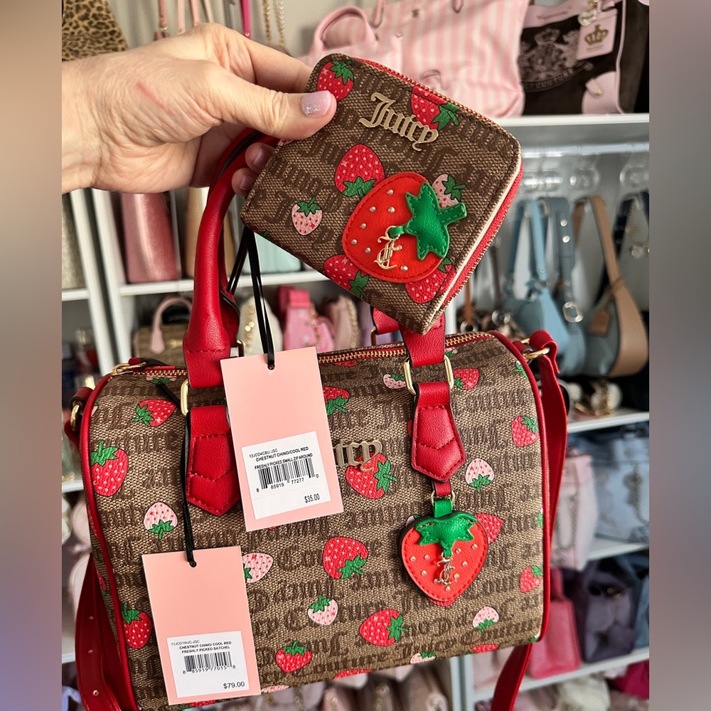 JUICY COUTURE Strawberry Satchel and wallet